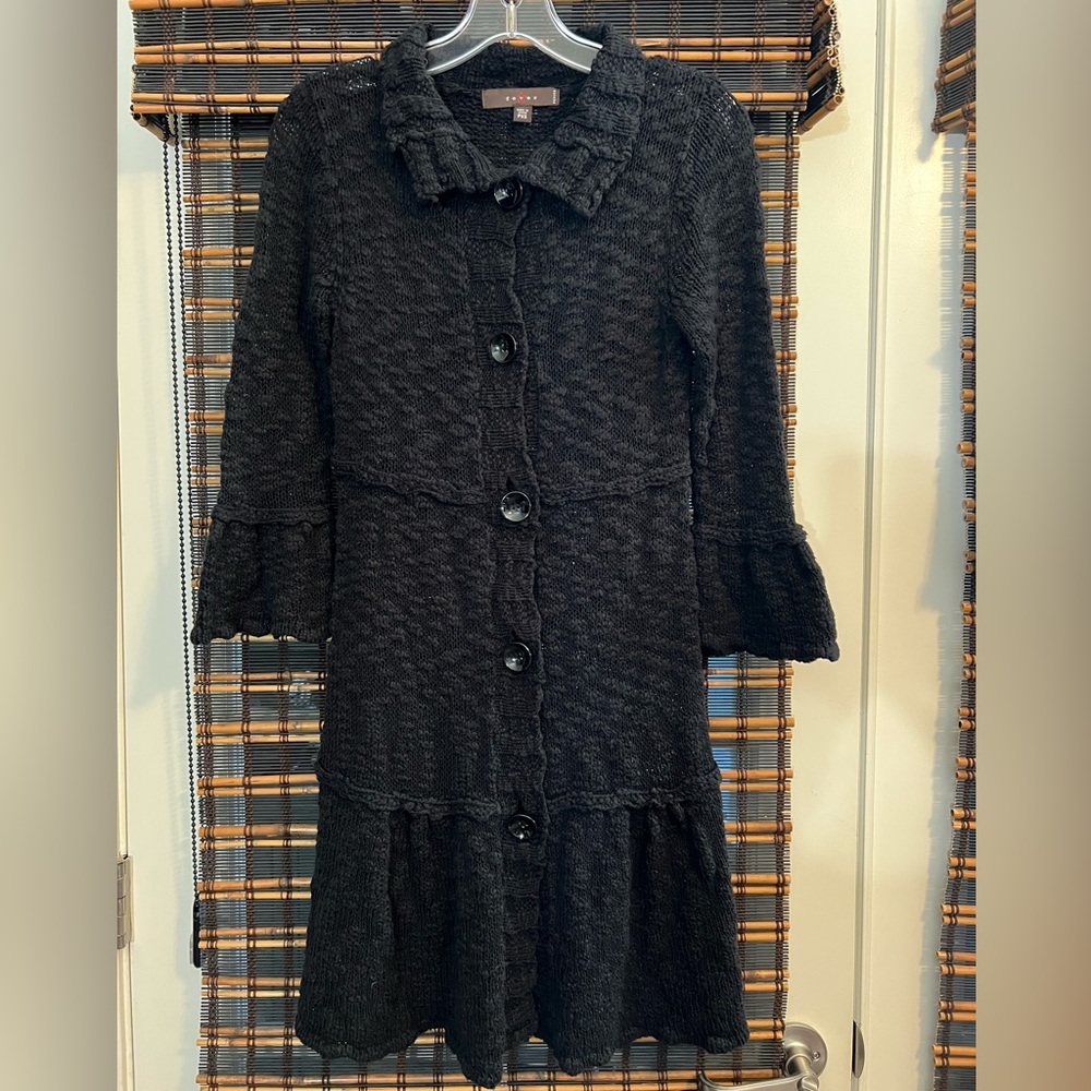 Fever Black Sweater Coat Sz XSP
